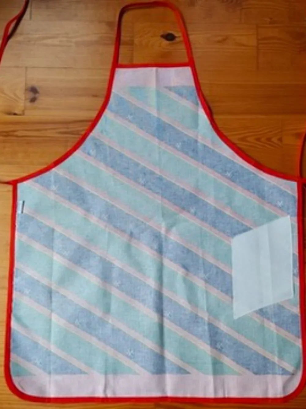 Vintage Zucchi Apron Italy Cotton Navy Red Green Stripe Nautical Yacht NEW NOS